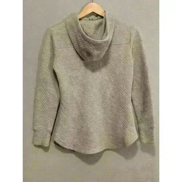 RBX Womens Gray Hoodie Full Zip Sweatshirt Quilted Jacket  Sz XS Reebok - Picture 2 of 4